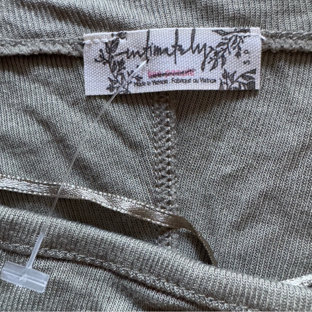 New Free People Intimately Night We Met Long Sleeve Olive Top Size S - Picture 7 of 9
